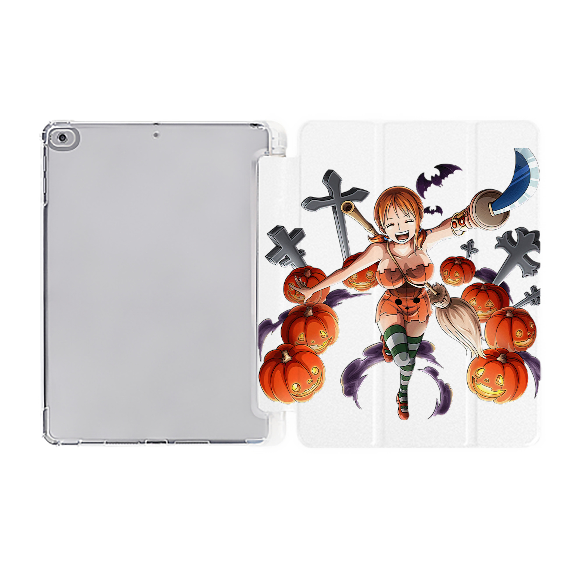 （画像用） ワンピース ナミ ONE PIECE Nami IPad ケース ペン収納付き 三つ折りスタンド PUレザー×シリコン 対応機種9.5/10.5/10.9インチ